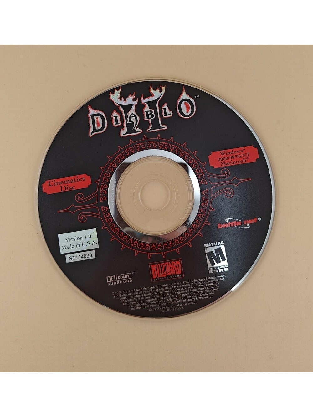 Blizzard Diablo II Cinematics CD-ROM Disc Only for PC Game